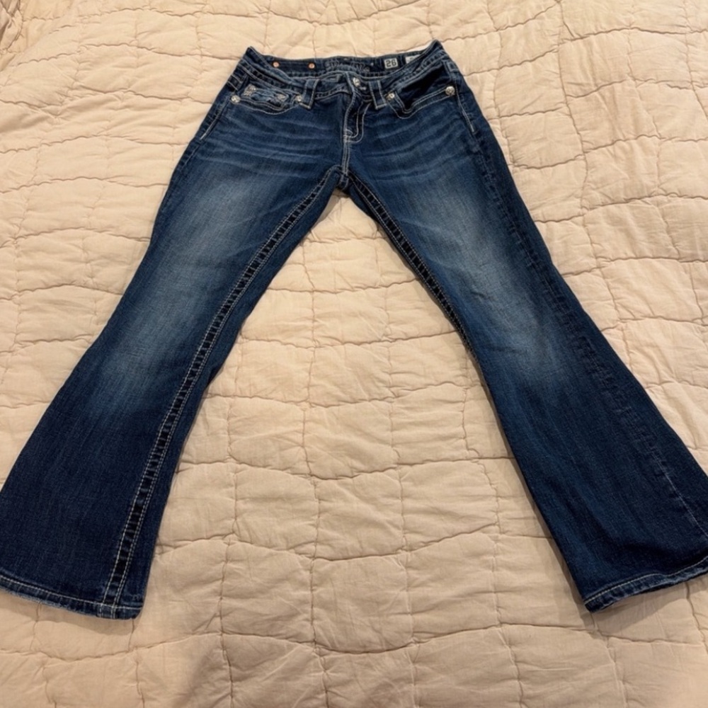 Vintage y2k Miss Me Studded Bootcut/Flare Jeans, Size 26